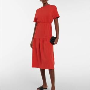 NWT Max Mara Leisure Pergola Jersey Tiered Tshirt Dress In Red Sz M